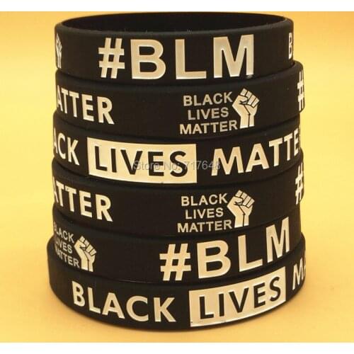 30pcs debossed Black lives matter BLM rubber wristband silicone bracelets free shipping by ePacket A
