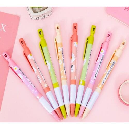 48pcs Kawaii Cartoon Daisy mechanical pencils school Office supply student stationery for children Gifts automatic pencil