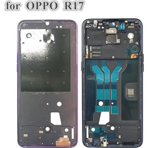 5Pcs Middle Frame Replacement for OPPO R17 LCD Holder Screen Front Middle Frame Housing Gradient Blue Red Purple Repair Parts