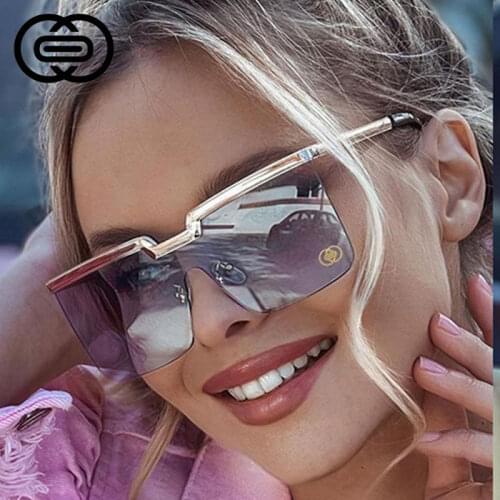 51121 The New Luxury Brand Sunglasses Oversized Square One Lens Fashion Men Women Shades Uv400 Vintage Glasses