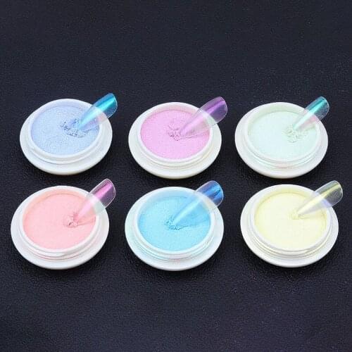 15FG33-NK Mirror Neon Aurora Nail Art Glitter Powders Mermaid Chrome Pigment Dust 1 Box Aurora Pigment Powder For Unicorn Nails