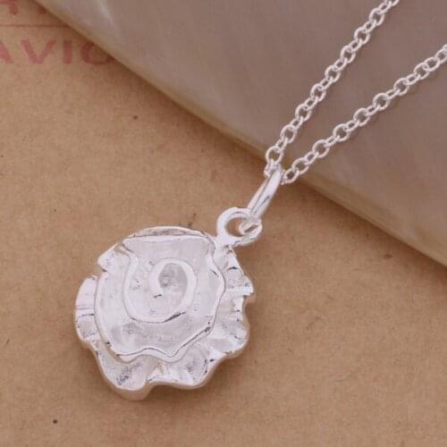 AN301 Stearling Silver color color Necklace Silver color color Fashion Jewelry Pendant Rose /bbfajsma Amdajdka