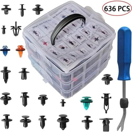 Auto Parts Supply 636pcs Boxed Buckle 22 Kinds Of Car Bumper Repair Kit Fasteners Expansion Screw Clamp Retainer