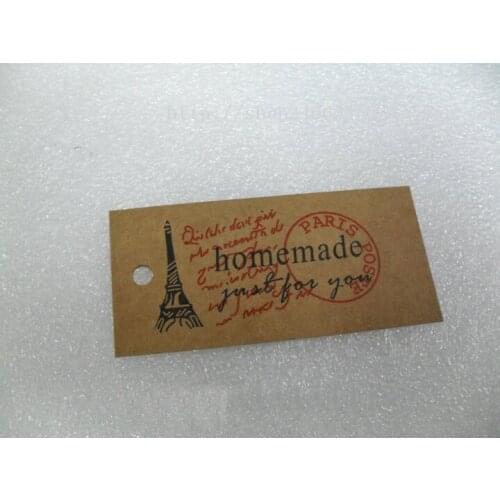 Free shipping DIY ZAKKA home made Kraft paper tags bookmark card mood message card Eiffel Tower 100pcs/lot