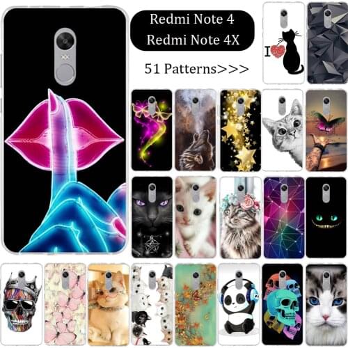 Case For Xiaomi Redmi Note 4 Case Silicone Global Version Soft Tpu Funda For Xiaomi Redmi Note 4X Case Back Cover Cat Capa Coque
