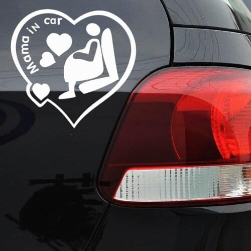 Black/Sliver Mama In Car Pregnant Woman Lovely Creative Decals For Windshiled Auto Tuning Styling Vinyl S486