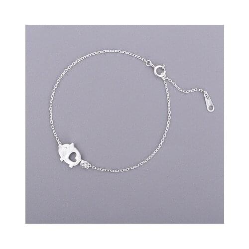 Pure 925 Sterling Silver Simple Design Cute Pig Bracelet Femme Chain Bracelets for Women Statement Jewelry Gift