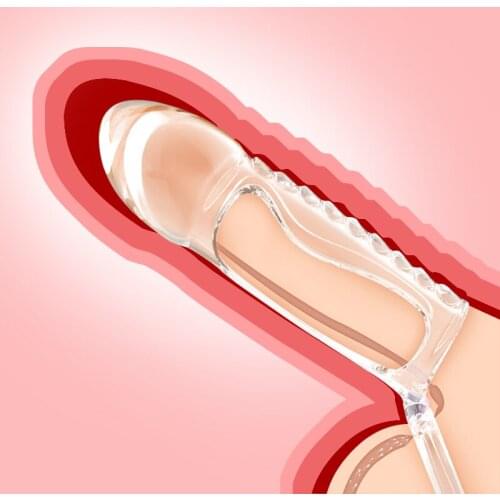 Cheap Reusable Penis Sleeve Cock Ring Penis Enlargement Extender Lasting Ring Sex Toys For Men Prolong Ejaculation Adult Game