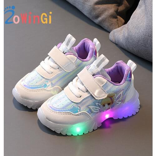 Size 21-30 Girls Shoes Flower Fairy Childrens Sneakers Children Casual Shoes Glowing Sneakers tenis infantil menina Kids Shoes