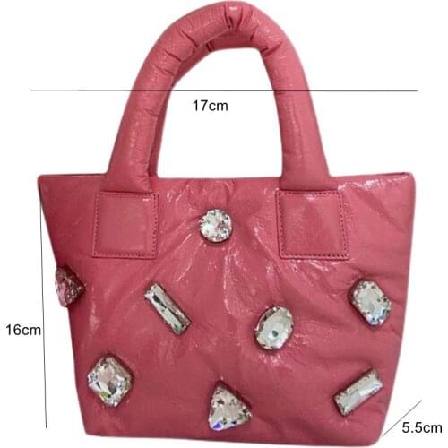 Designer Women Handbags Down Cotton Chains Shoulder Crossbody Bag Winter Bags 2022 Luxury Diamonds Sapce Padded Small Tote Bag
