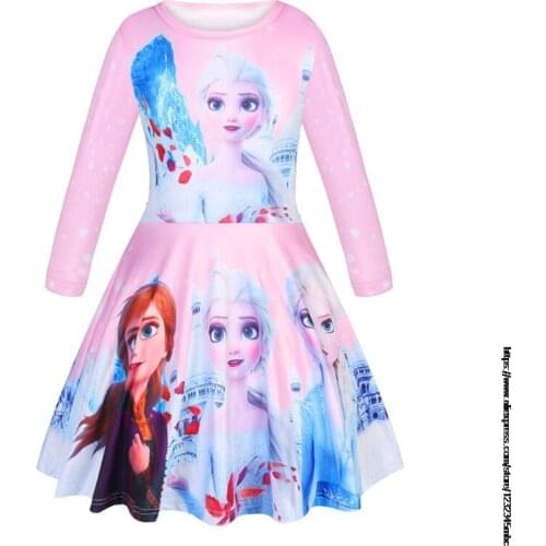 Girl Frozen Elsa Princess Skirt New Edition Queens Long Sleeve Dress Aisha Childrens Dress Girl Ice Odd Edge Skirt