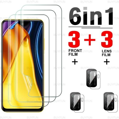 For poco m3 pro camera lens film 6in1 hydrogel film on for xiaomi poko poco m3 m 3 pro 5G pocom3 pro 5g f3 protector soft film