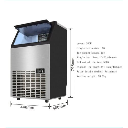 Hot Selling Large Capacity Ice Maker Low Noise Electric Smart Square Ice Machine 220V