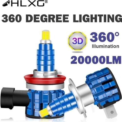 HLXG 9005 9006 HB4 HB3 LED H4 H8 H9 H11 headlight neblineros led para auto lamp bulbs car Light 6500K 20000LM 360 h7 led 12V