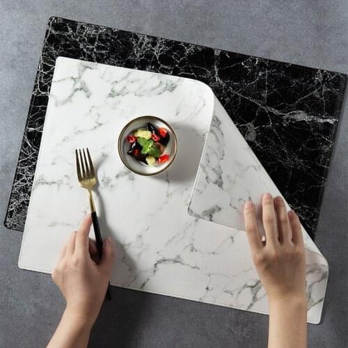 Insulation Oilproof PU Placemat Mat Dining Tableware Table Mat Pads Cup Coaster Kitchen Accessories Placemats Home Decoration