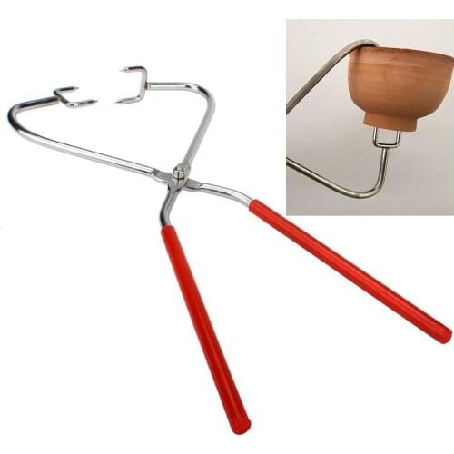 Stainless Steel Caliper Metal Pottery Clamp Clay Sculpture Dipping Tong Pottery Kiln Hand Clamp Clay Modeling Ceramics Tool