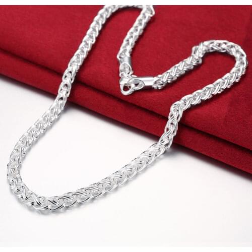 Classic 925 Sterling Silver Necklaces Jewelry 20 Inches Exquisite Simple twisted circle Fashion mens necklace Christmas Gifts