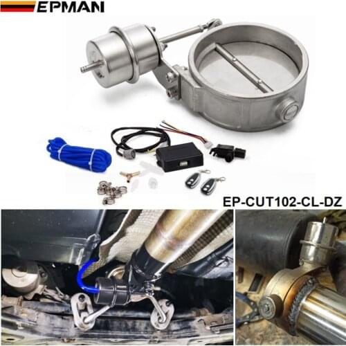 Exhaust Control Valve Set With Vacuum Actuator CUTOUT 102mm Pipe CLOSE STYLE with Wireless Remote Controller EP-CUT102-CL-DZ