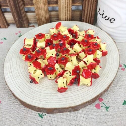 Hot!!! Kawaii DIY Resin 3D Cute Apple Core Scrapbooking Accessories Embellishment Decoration Crafts Making:12*16mm