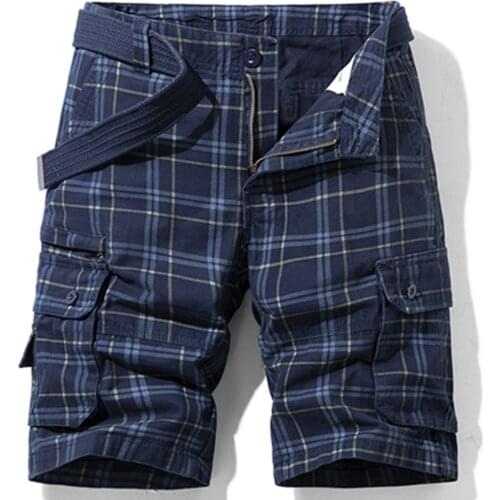Hot Selling 2021 New Mans Summer Casual Fashion Plaid Shorts Male High Quality Straight Slim Fit Knee Length Short Pants