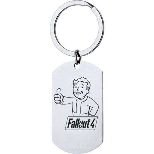New Fallout 4 vault boy keychain stainless steel Keyring Pendant Figure toy fans jewelry for women and men