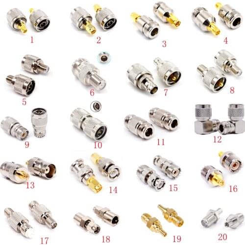 1PCS Adapter Connector SMA to BNC N UHF SO239 PL259 FME F FEMALE TS9 CRC9 RF Coaxial Kits Cover Test Coverter Right angle