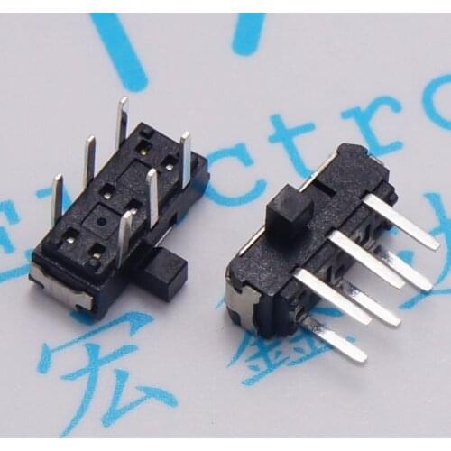 100pcs Toggle Switches MSK22D18 6 pin 2 gear switch line miniature toggle switch Horizontal switch 90 degree