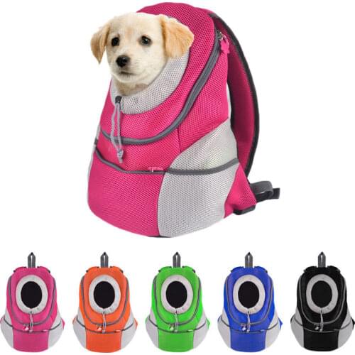 Double Shoulder Pet Carrier Outdoor Dog Cat Bag Dog Front Bag Portable Travel Backpack Mesh Head Small Dog Nylon Breathable