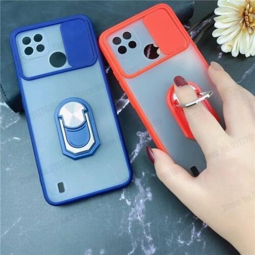 Magnetic Ring Stand Phone Case For OPPO Realme C21 8 Pro Reno 5 Pro 5F 4F 4 Lite F19 F17 Pro Slide Camera Lens Protective Cover