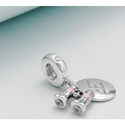 Authentic 925 Sterling Silver Charm Diy Pendant For Telescope Of Creative Heart Fit Pandora Women Bracelet&necklace Diy Jewelry