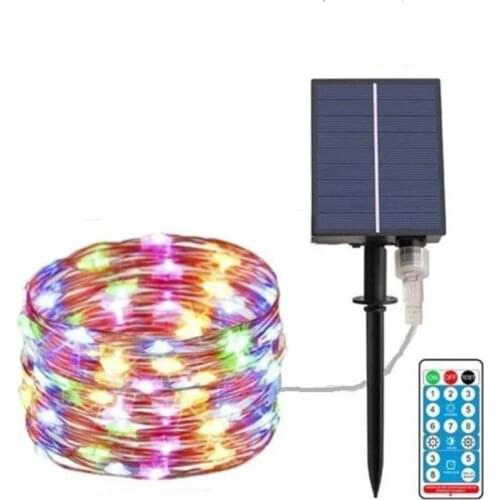 Solar Energy Holiday Lighting 10/20m Garden Decorative Lights Solar Charging Remote Control Lamp Patio Celebration Hot E11916