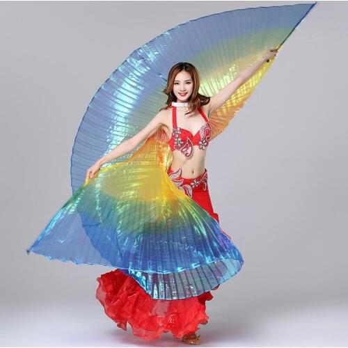 Stage Performance Props Women Dance Accessories Egyptian Transparent Wings Non-split Belly Dance Isis Wings Multicolor Wings