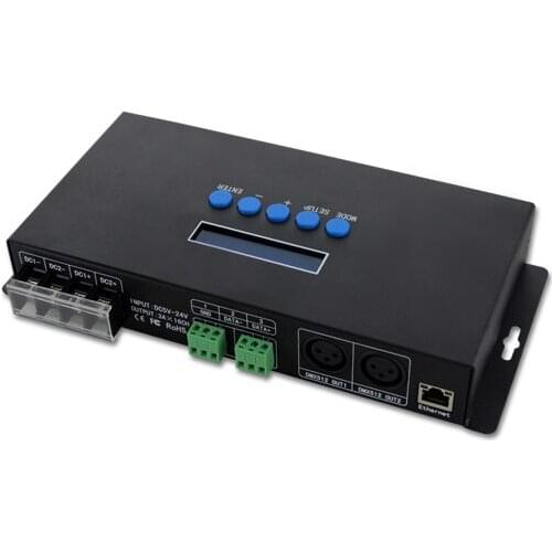 Manual switch Artnet to SPI pixel led strip controller dc 5v ws2801 controller