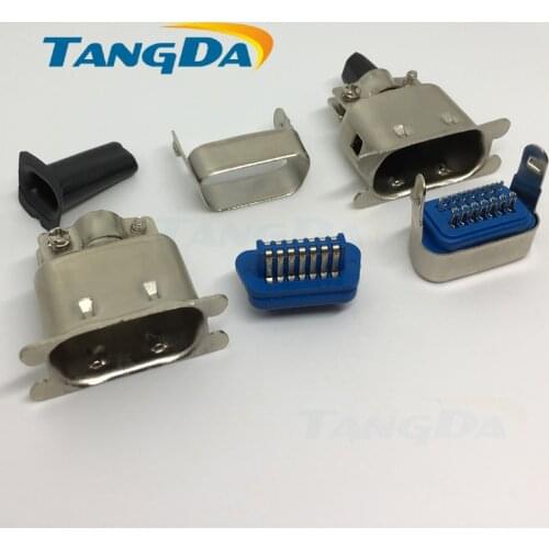 Tangda Cable plug 57-14P 14 core 30140 slot type printer interface welding wire type male iron Headband A.X
