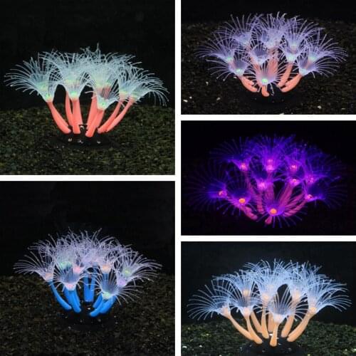 Glow In The Dark Simulation Coral Plant Aquarium Fish Tank Ornament Artificial Fluorescent Coral Glowing Effect Decoration