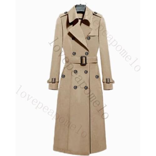 2020 New Trendy Autumn Winter Women Windbreaker Double Breasted Long Trench Coats Belt Khaki Slim Plus Size Female Outerwear 5XL