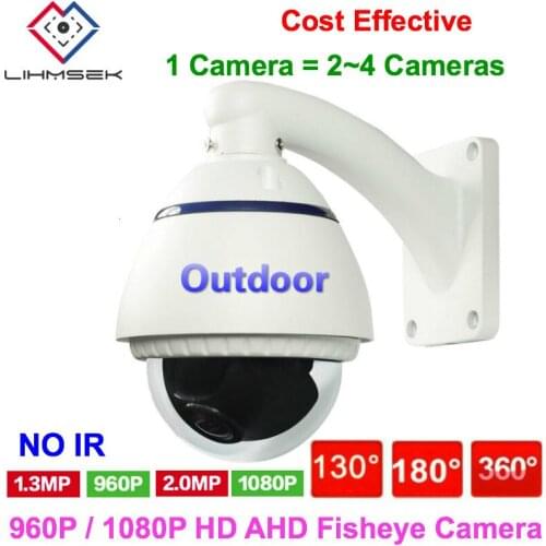 Lihmsek 1080P 2MP Panorama 360 180 Degree Wide Angle Outdoor External Fisheye Camera AHD Security Camera 1.3MP 960P Video CCTV