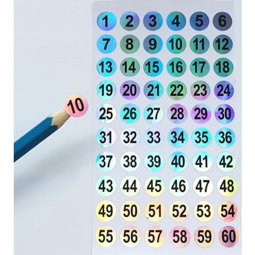 Waterproof 1-300 Laser Number Label Stickers for DIY Craft Self Adhesive Tags Sticker Home School Office Scrapbooking Decoration