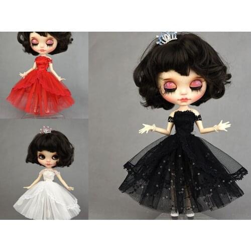 1:6 Fashion Lace Doll Dress for Blythe Clothes Outfits Princess Tutu Dresses Party Gown Vestidoes for Blyth 1/6 BJD Accessories