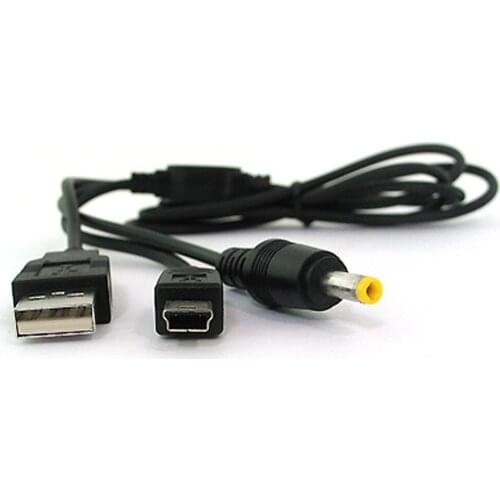 10PCS a lot High quality 2 in 1 USB Data Transfer Sync Charge Charger Cable Cord For PSP 2000/3000