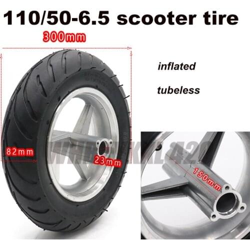 110/50-6.5 scooter tire suitable for 10 inch electric motor scooter Inflatable rear-resistant alloy hub tires