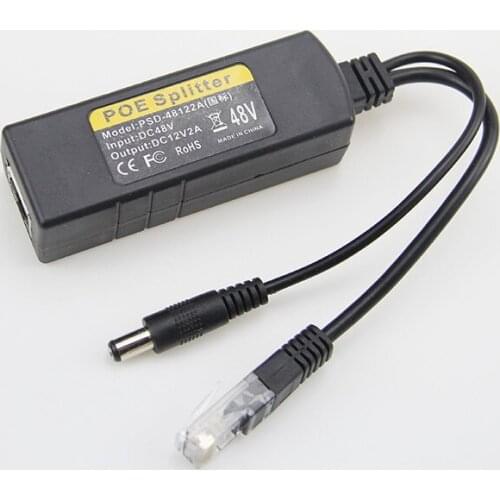 48V to 12V 2A 100m High Quality POE Adapter Cable POE Splitter Power Supply Module 12v Separator Combiner for CCTV Camera