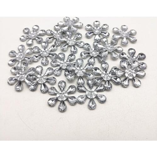 50pcs 22mm Silver Snowflakes Flatbacks Acrylic Christmas Cabochons Embellishment For Scrapbooking Cardmaking