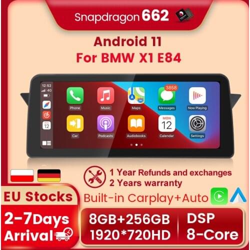 8G+256G !12.3inch Android 11 car multimedia radio player for BMW X1 E84 2009-2015 with 1920X720HD Anti-glare Blu-ray screen