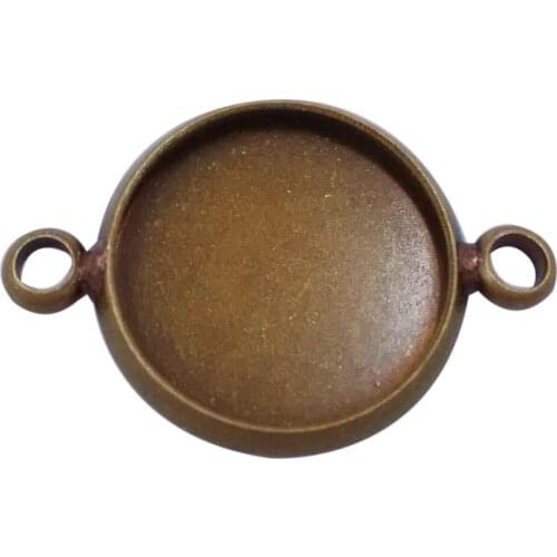 Antique Bronze 1000pcs 10mm 12mm 14mm 16mm 18mm 20mm 25mm Round Bezel Blank Links Connectors Pendant Trays Settings PT40