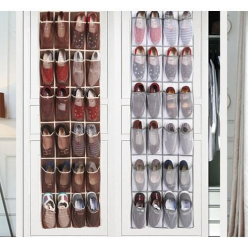 24 pocket Large Mesh Cloth Box Storage Hanging Bag Wall-mounted Sundries Organizer Holder Room Shoes Slippers Storage Bag