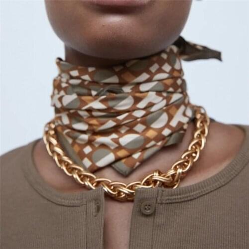 Fashion Exaggerated ZA Chain Necklaces for Women Trendy Punk Chain Link Collar Choker Necklaces Jewelry Gold Color Bijoux