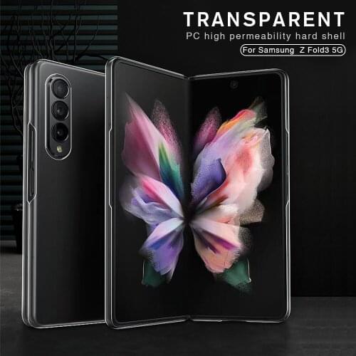 Z Fold3 Case Hard PC Clear Phone Cover For Samsung Galaxy Z Fold 3 5G ZFold3 Folder 3 Transparent Foldable Flip Protect Fundas