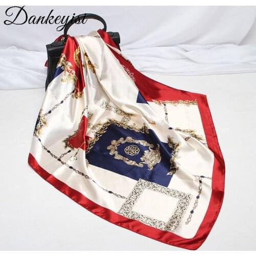 DANKEYISI Women Square Silk Scarf Brand Luxury Wrap Beach Hijab Scarves Foulard Femme Bandana Shawls Stoles Handkerchief