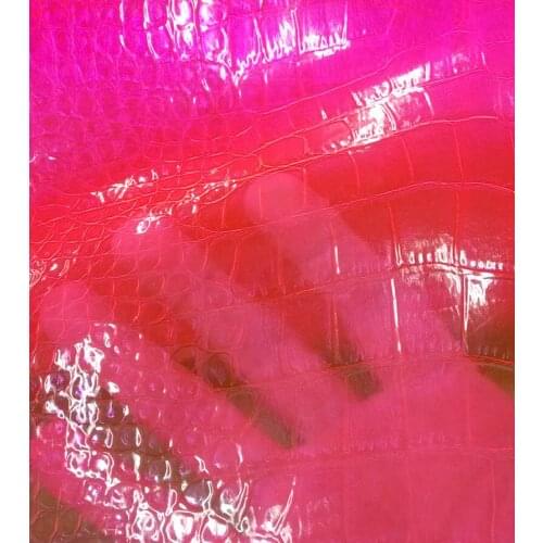 0.8MM thickness fluorescence crocodile embossed PVC decorative leather material